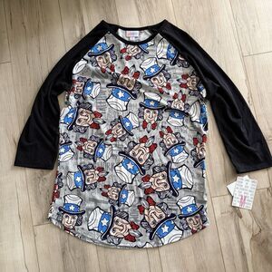 NWT LuLaRoe Women's Uncle Sam Patriotic Print Randy Shirt USA Size M